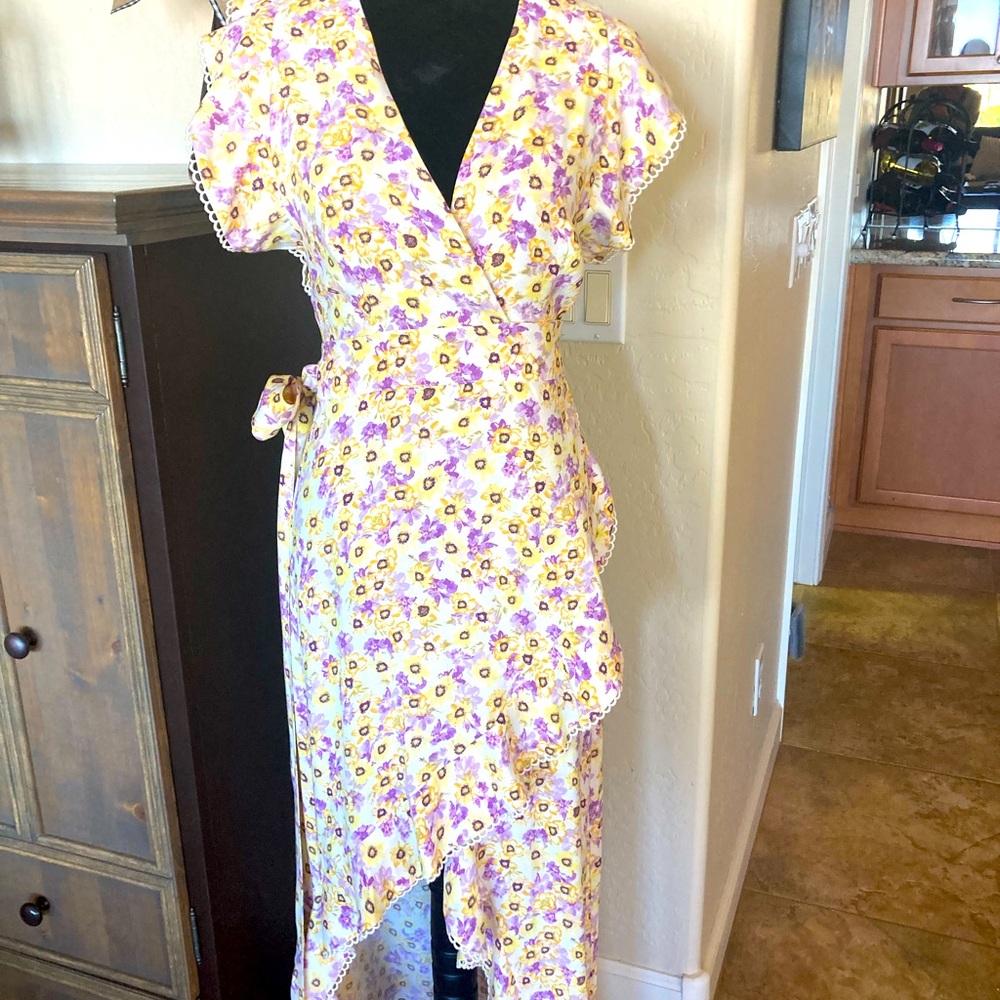 New AFRM Floral rap around Style Maxi Dress sz S